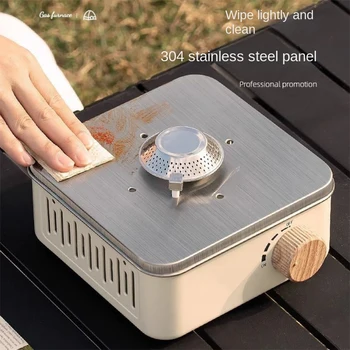 Outdoor Mini Square Stove Portable Folding Gas Stove Card Camping Cookware Ultra Light Travel Cookware Hiking Equipment 3