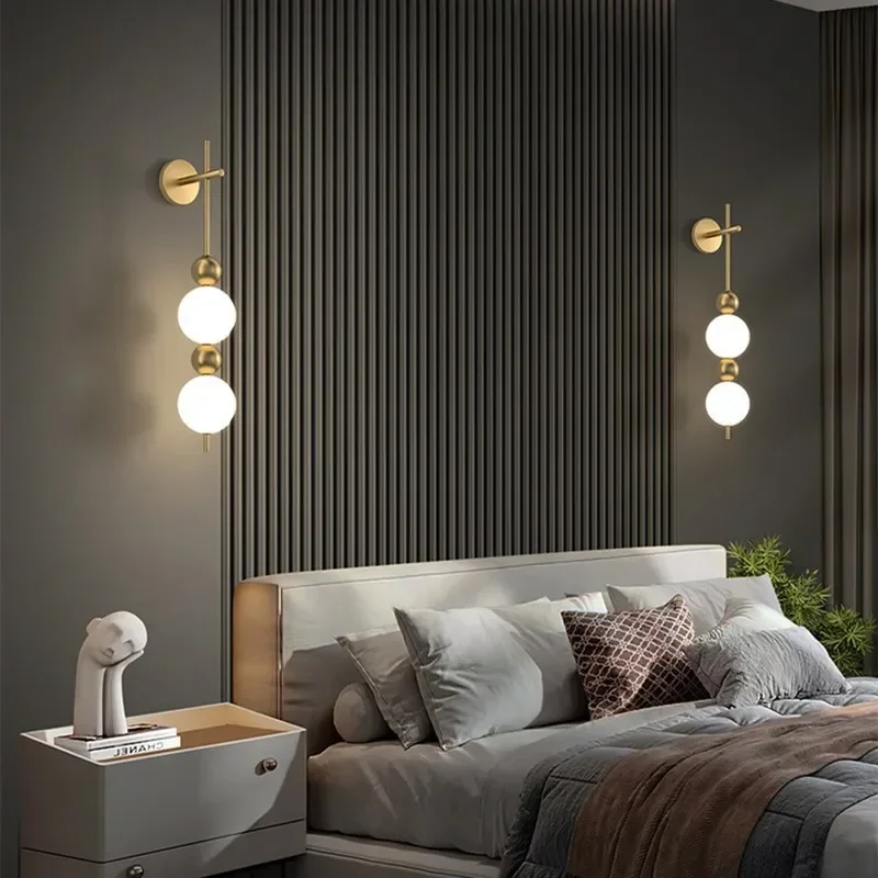 

Modern Milk White Gourd Lamp For Living Room Kitchen Bedroom Déco Maison Wall Lights Wandlamp Lampara Pared