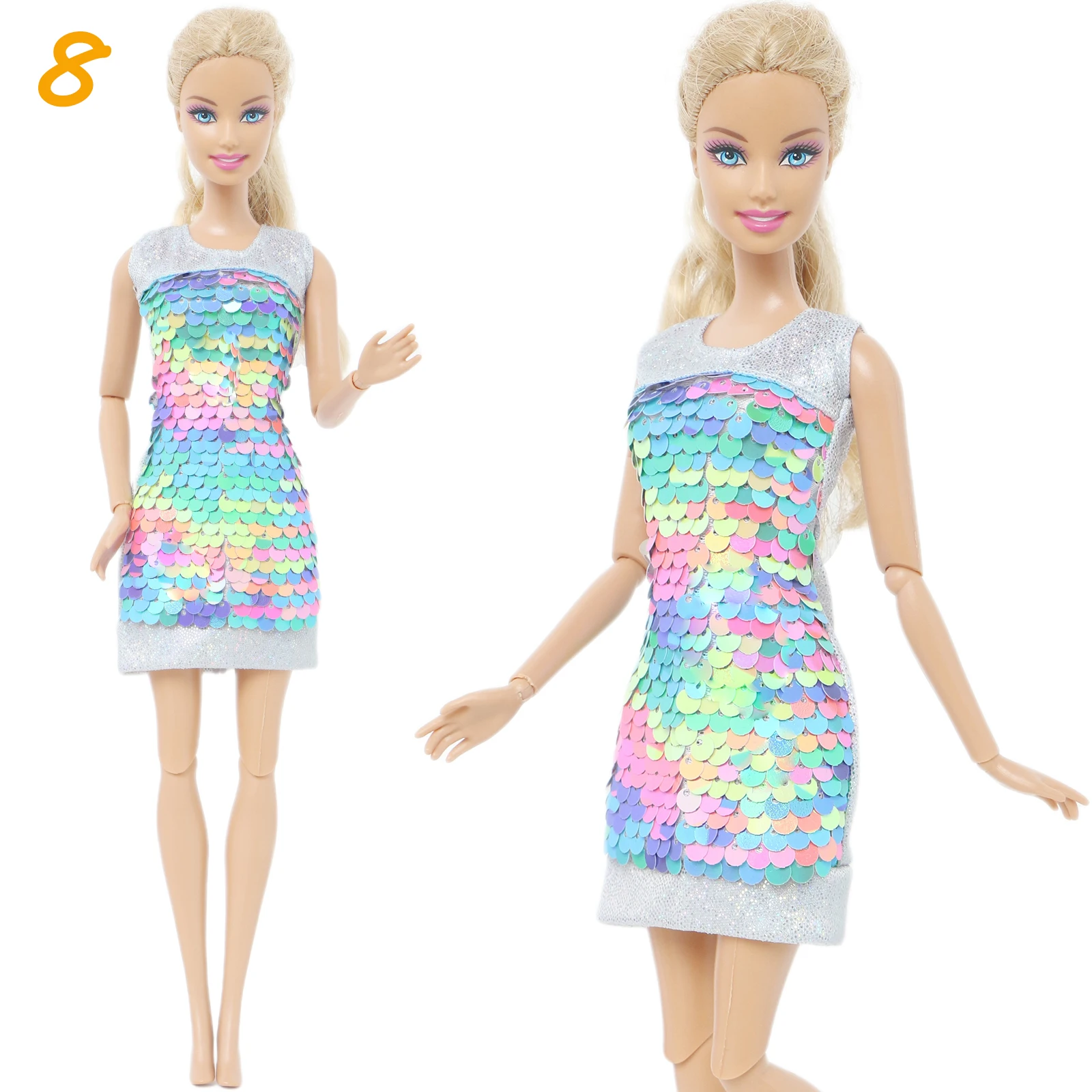 1 Set Fashion Multicolor Outfit Wave Point Dress Shirt Denim Grid Skirt 11.5 Inch 11.8" 30cm Girl Doll Accessories Clothes