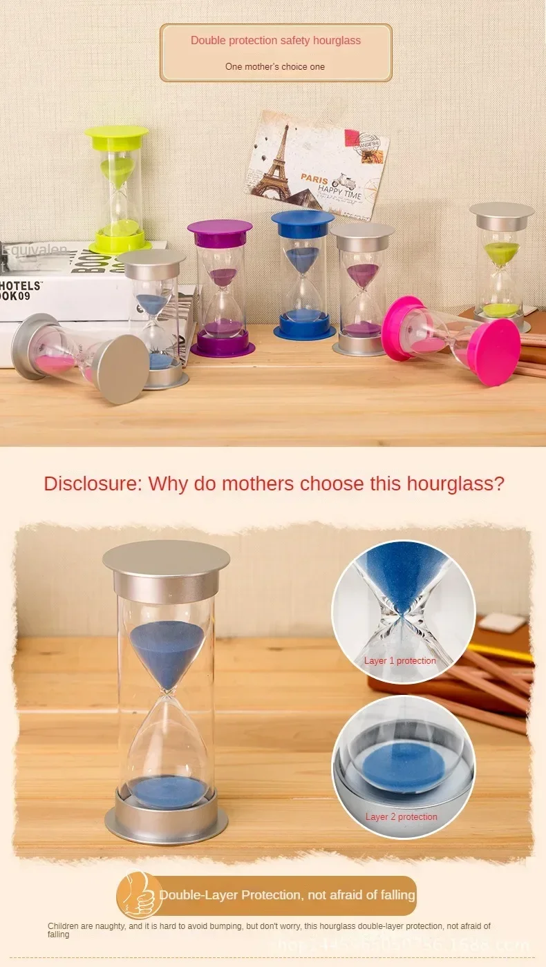 Description Picture 3 of item1/3/5/10/15/20/30/45/60 minutes Hourglass timer sand clock timer desktop ornaments kitchen hour glass Xmas Gift shower timer