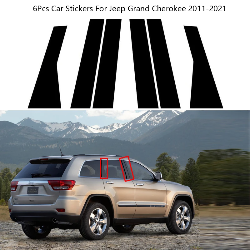 

6 шт./набор, декоративные наклейки из углеродного волокна для Jeep Grand Cherokee 2011-2021