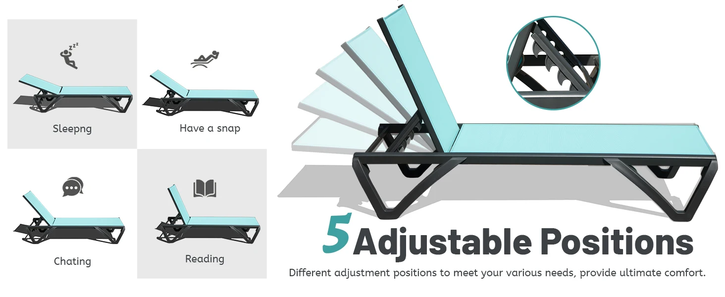 5 adjustable positions