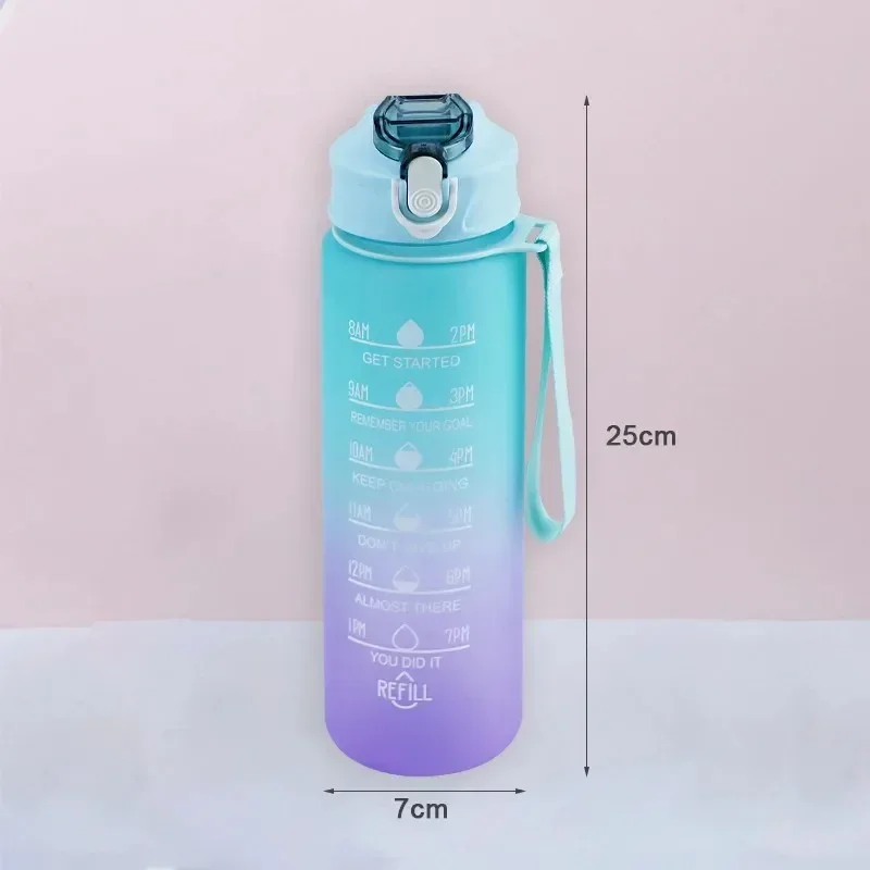 Sports Water Bottle 900ML Sports Water Bottle with Time Marker Leak-proof Cup Motivational Portable BPA Free