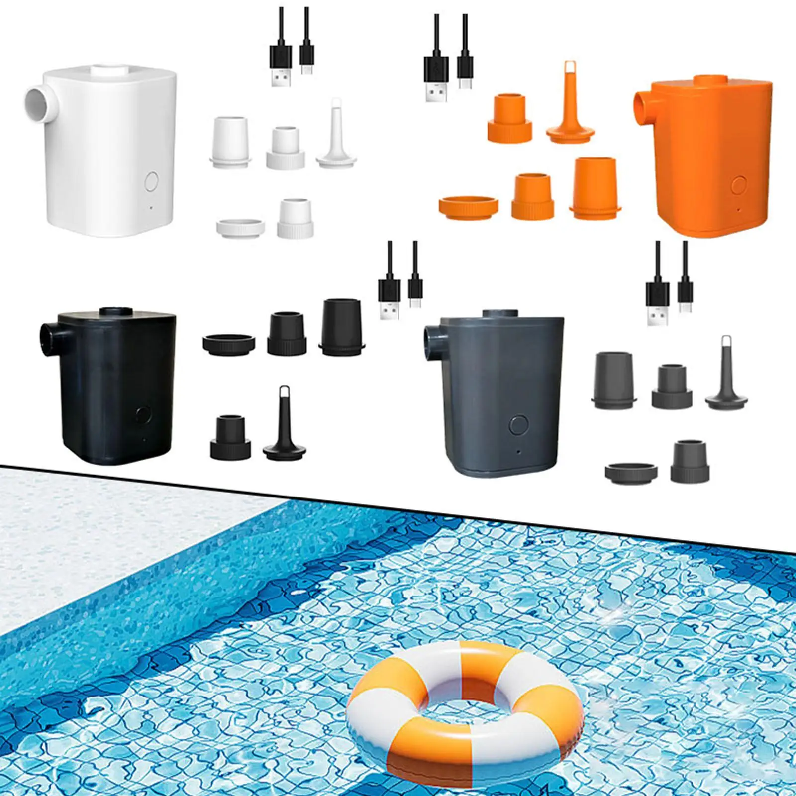 Electric Air Pump Inflator Deflator Pump USB Charging High Power Portable Air Mini for Inflatable Mattresses