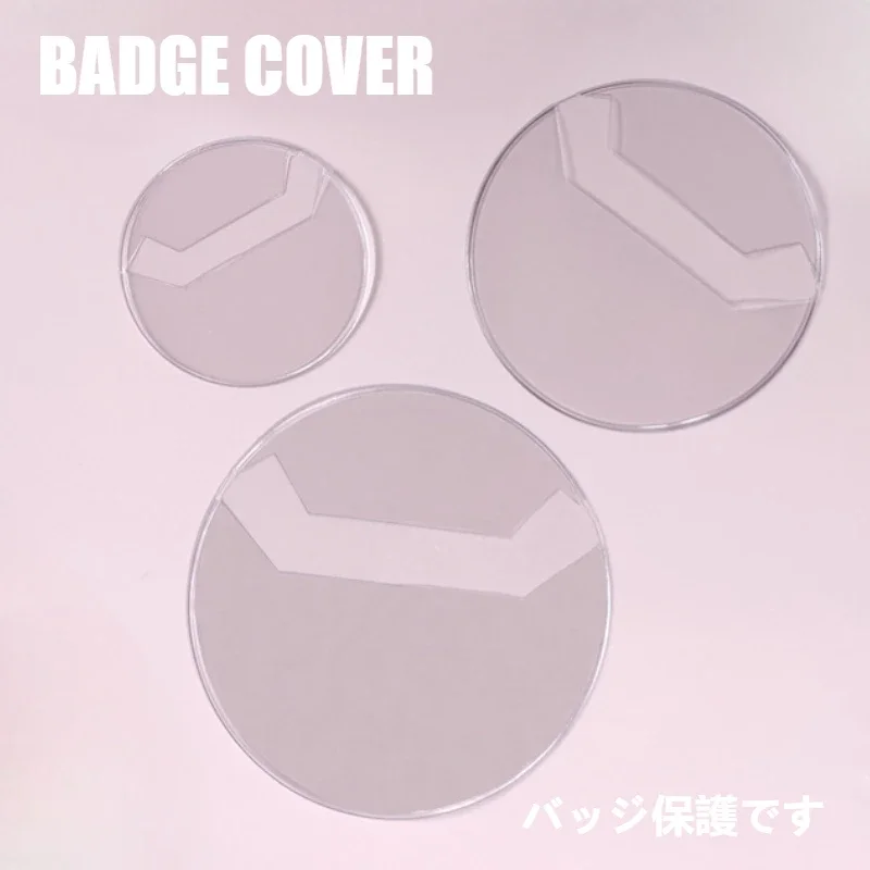 Badge Holder 10Pcs 58/75mm Round Metal Pins Badge HD Transparent Protective Cover