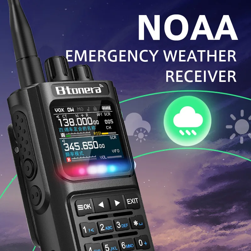 BTDX BT-8000 10W Full Band Ham Radio Amateur 2 Way Radio 256CH Walkie Talkie AM Air Aviation Band Color Scanner Marine NOAA Scan 5