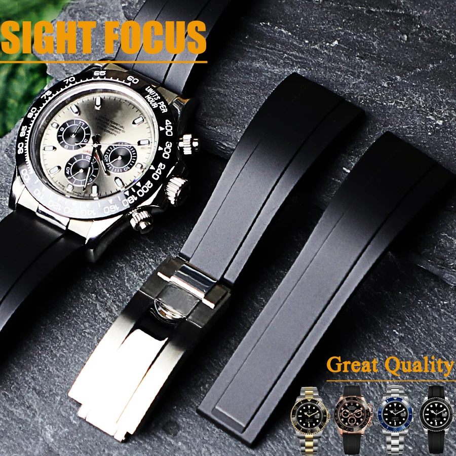 Cinturino Per Orologio Da 20Mm,21Mm Per Rolex Cosmoth Daytona Watch Oysterflex Rubber Strap Explorer,Submariner,Yacht-Master,Sky Sea Houser