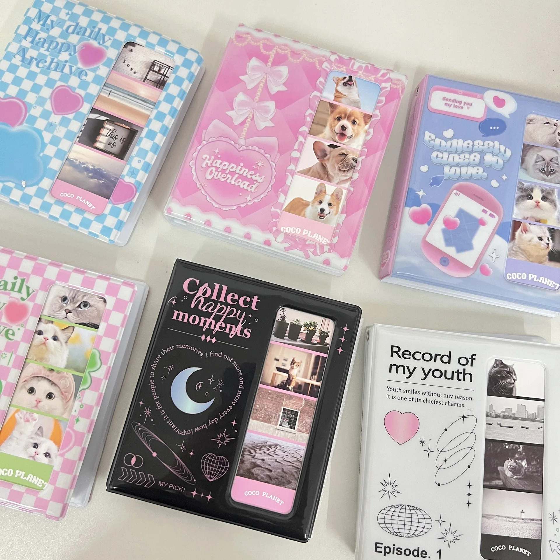 Korean Ins Cute 5.7x6.69inch 4 Grid Idol Card Photo Album Large Capacity Sticker Card Film Album Storage Book School Stationery 2