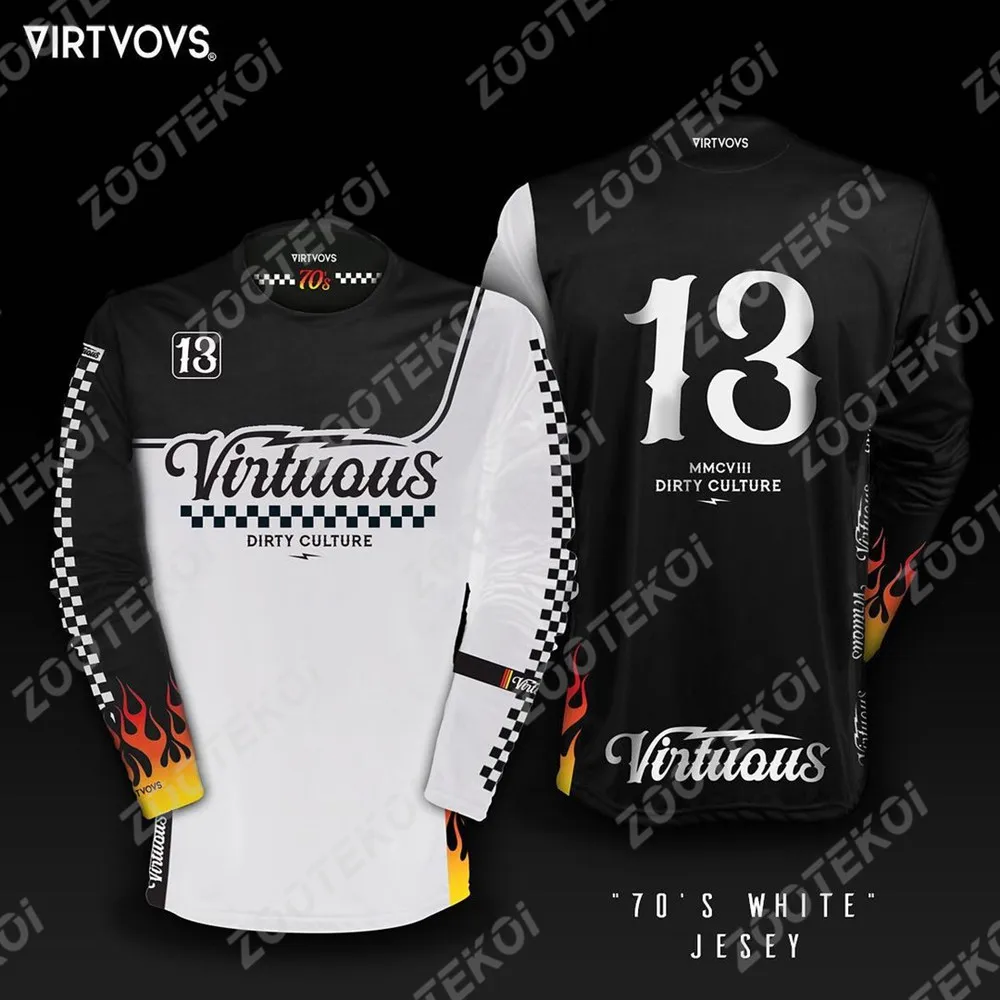 thumbnail image 1 of Virtuous Vrts - Camiseta de ciclismo de montaña para hombre, para motocross, BMX, descenso, carreras de enduro, transpirable, nueva, 1 of 5