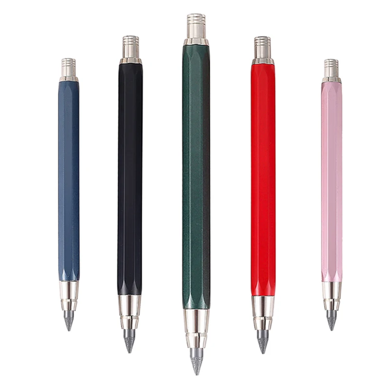 5 Colors All Metal 5.6mm Automatic Pencil 2B 4B 6B 8B Black Lead Core Art Drawing Writing Tool Sketching Manga Design Automatic 6