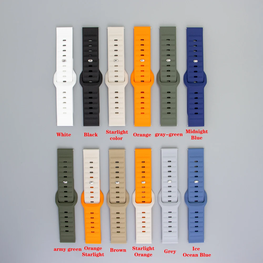 Silicone Strap Band Bracelet - 20mm & 22mm