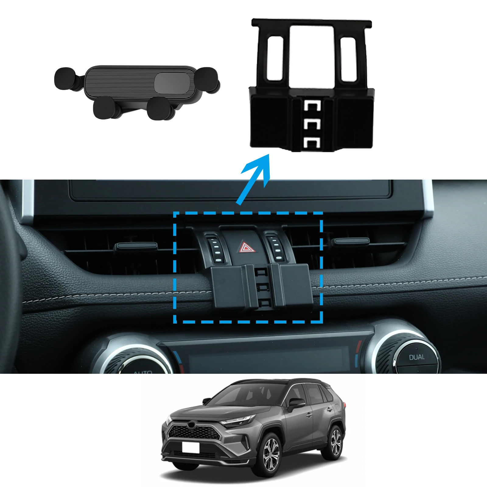 Toyota RAV4 용 자동차 휴대 전화 홀더 2019 2020 2021 2022 2023 2024 RAV 4 XA50 하이브리드 GPS 브래킷 네비게이션 스탠드 자동