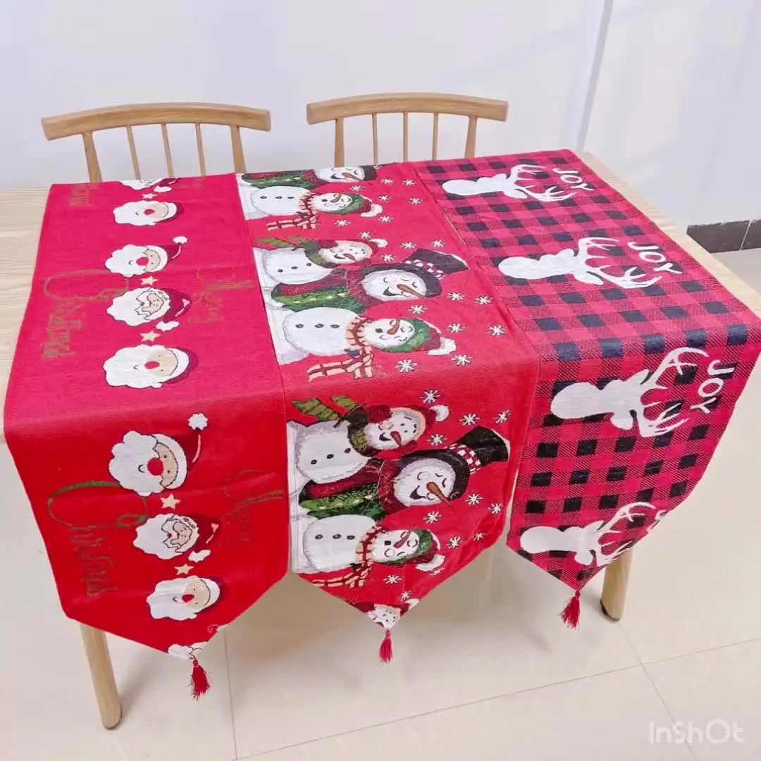 

33*180CM New Christmas Decorations Christmas Table Runner Explosions Cotton Tablecloth Hot Selling Table Mat Home Decoration