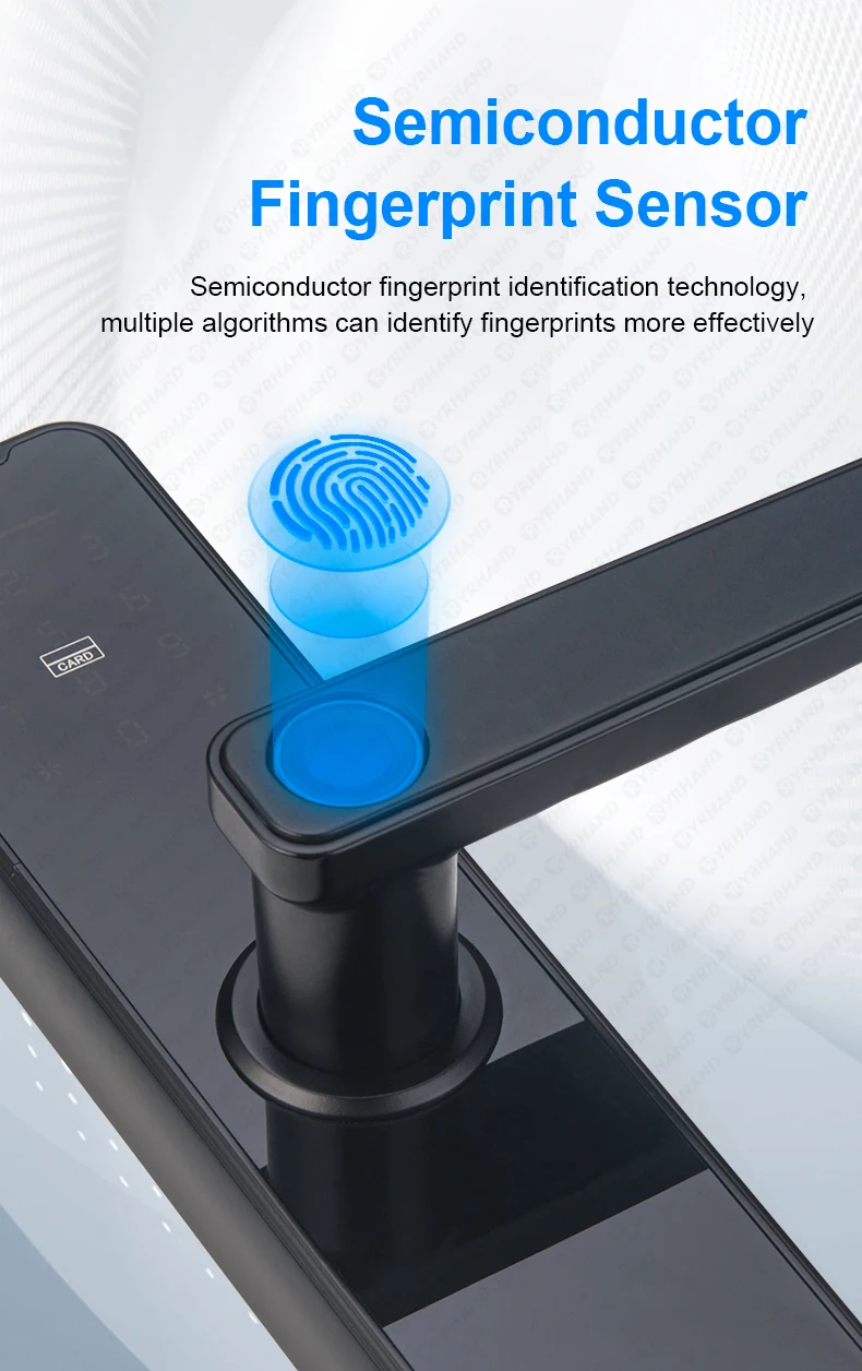 K7 fechadura eletronico digital Biometric Black Smart Lock Tuya App Remote Unloc