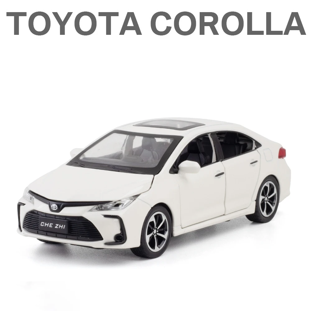 1:32 Corolla 하이브리드 합금 자동차 다이캐스트 및 장난감 차량 자동차 모델 소리와 빛 풀백 자동차 장난감 어린이 선물 용품