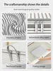 1PC Grey striped zippered storage bag, large capacity storage bag,  dustproof, suitable for home storage, classified storag 5