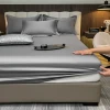 1PC Egyptian Cotton Fitted Sheet Mattress Cover Protector 400 Thread Count Pure Cotton Bedsheet Four Corners with Elastic Band 4