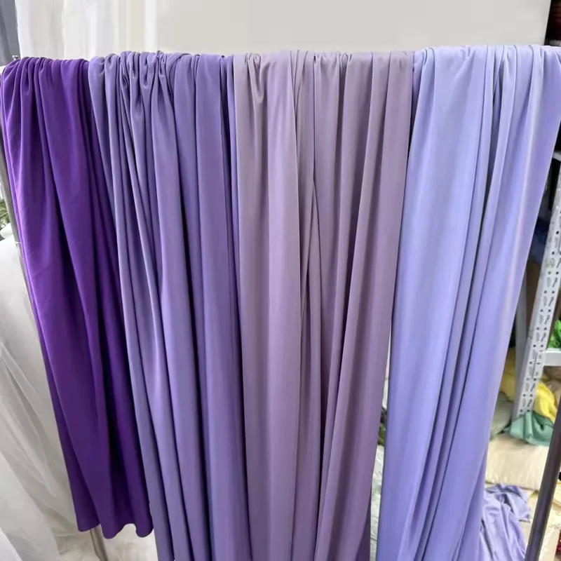 Vibrant Green and Purple Stretchy Fabric for DIY Garments and Wedding Decorations