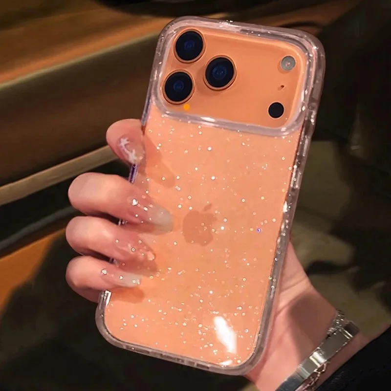 Luxury Fashion Bling Glitter Transparent Shockproof Phone Case - Soft Cover