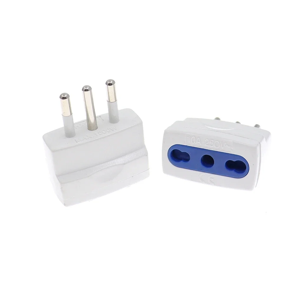 EU Plug Adapter European 2 Pin EU 4.0mm to Italy Mini Travel Plug Adapter Type L Italian Power Plug 250V 10A