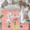 Pink Tiger Area Rug Animal Theme For Bedroom Fashion Decorative Rug Living Room Large Anti-slip Carpet for Corridor Bedroom Mat 3