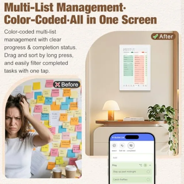 Digital Calendar 10.1" Touchscreen, Smart Electronic Wall Organizer, Chore Chart and Meal Planner, Family Task Manager, Third-P