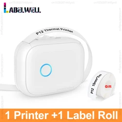 Compact Thermal Label Printer with Adhesive Label Tape (White Printer)