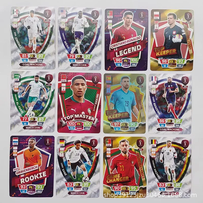 Collectible Cards 360Pcs/Box World Football Stars 10 Cards Per Pack Gold Card Of The World's Greatest Soccer Stars Collection Gift