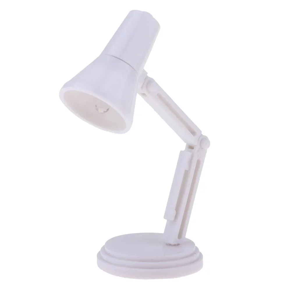 2PCS1/6 Scale White LED Desk Lamp Model Furniture for Hot Toys BJD Dollhouse Accessory Kids Pretend Play Toy 3