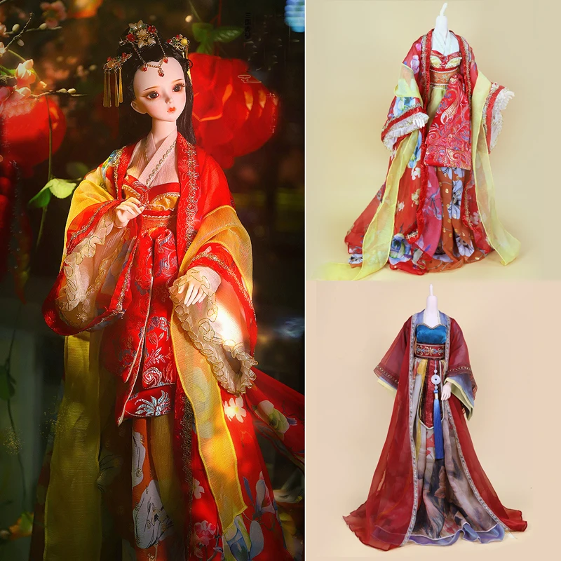 

Handmade Bjd 1/3 Doll Clothes Princess Dress Chinese Ancient Costumes 60cm Clothing For Girls Dolls Accessories Toys