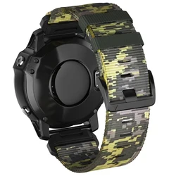 Nylon QuickFit Bracelet - 22mm/26mm Adjustable Strap for Sports and Outdoor Watches (A - Camo Yellow)