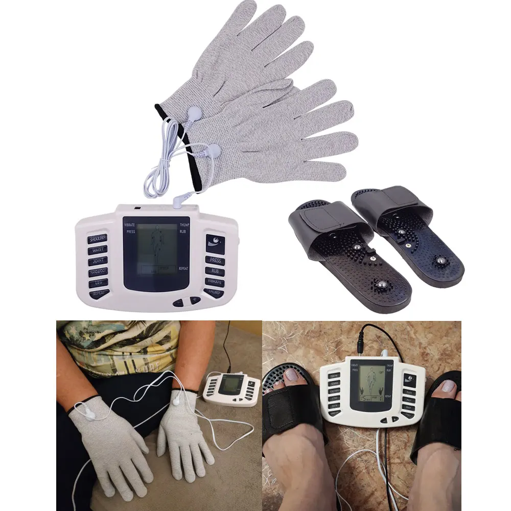 Electric Tens Muscle Stimulator Digital Muscle Therapy Full Body Massage Relax 16pads Pulse Ems Acupuncture Health Care Machine images - 6
