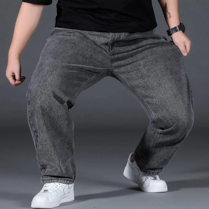 10XL Oversize Wide Legs Jeans Men Soft Cotton Cargo Jeans Plus Size Baggy Men's Trousers Fashion Streetwear Working Jeans Man 3