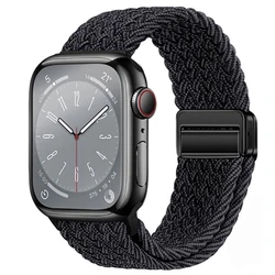Braided Magnetic Bracelet Watch Band Strap for S10-46 45 44 42 49mm (13 Metallic Black)