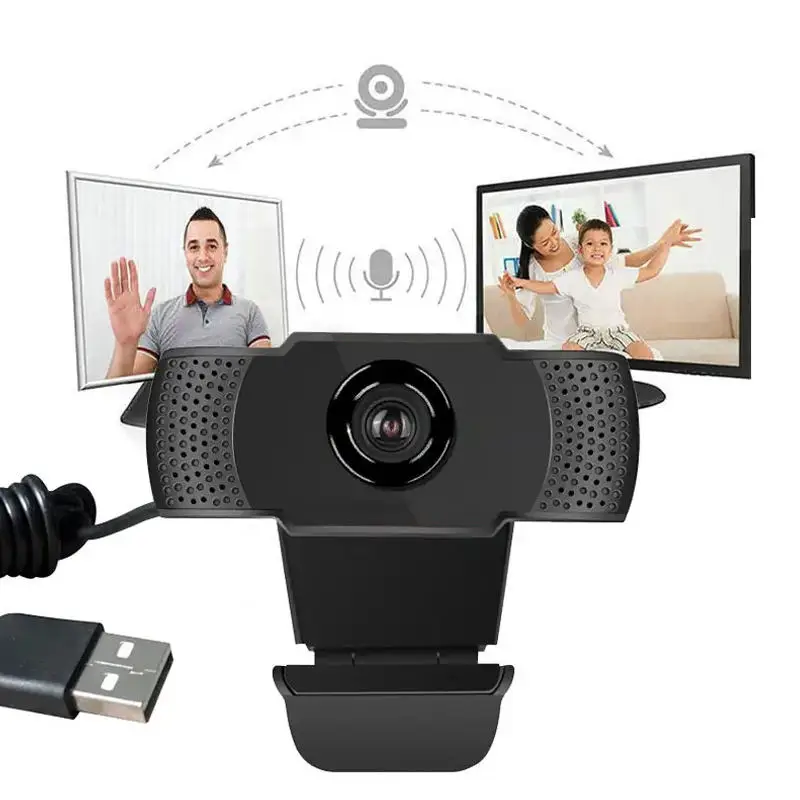 Dericam 1080P Webcam con Microfono, Webcam per Computer USB, Webcam