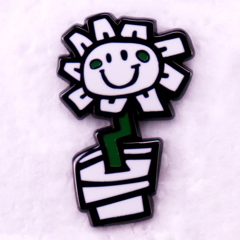 Niedliches Cartoon-Sonnenblumen-Abzeichen, amerikanische Rockband, Musikalbum, Emaille-Anstecknadel, Brosche, Schmuck
