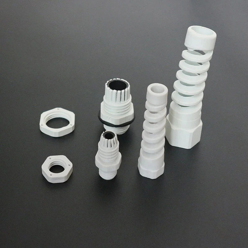 5pcs Waterproof Anti-bending Cable Glands PG7/9/11/13.5 M12/16/18/27 Plastic Joint Nylon PA66 Seal Wire Connector