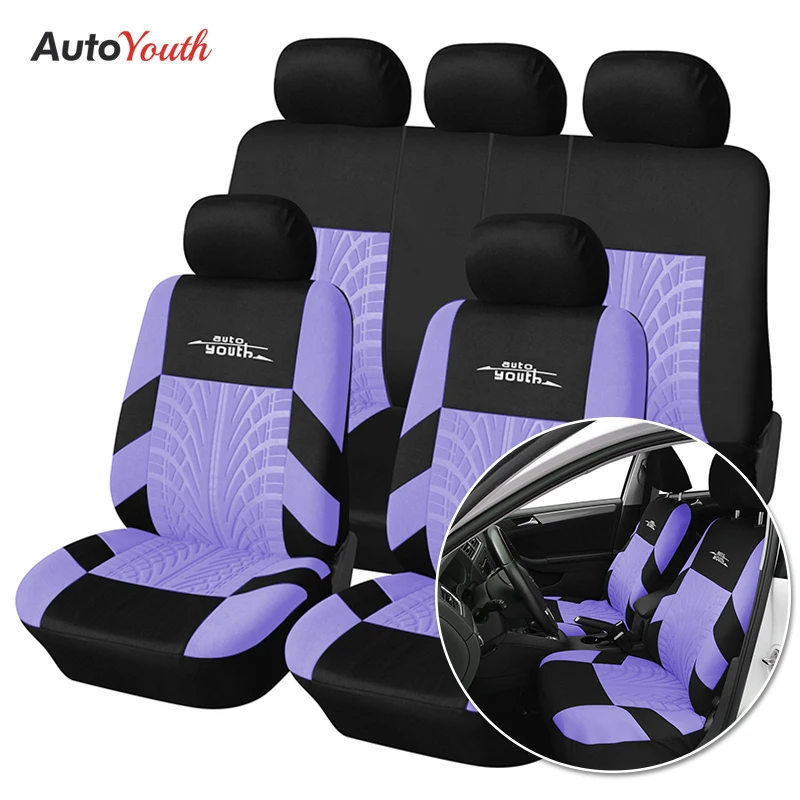 Car Seat Cover Protect Full Set Universal Fit for 95% SUV Truck Sedan Van 3 zipper Rear Bench Armrest Airbag Compatible Interior