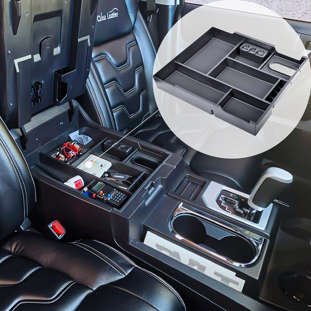 

Center Console Organizer for Toyota Tundra 2014-2019 2020 2021 Accessories, Interior Armrest Storage Box Insert Tray