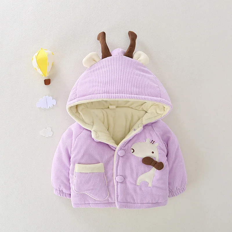 New Baby Winter Clothes Warm Fleece Kids Cotton Coat Cartoon Boy Girl Jacket Toddler Children Costume Overalls Born Snowsuit