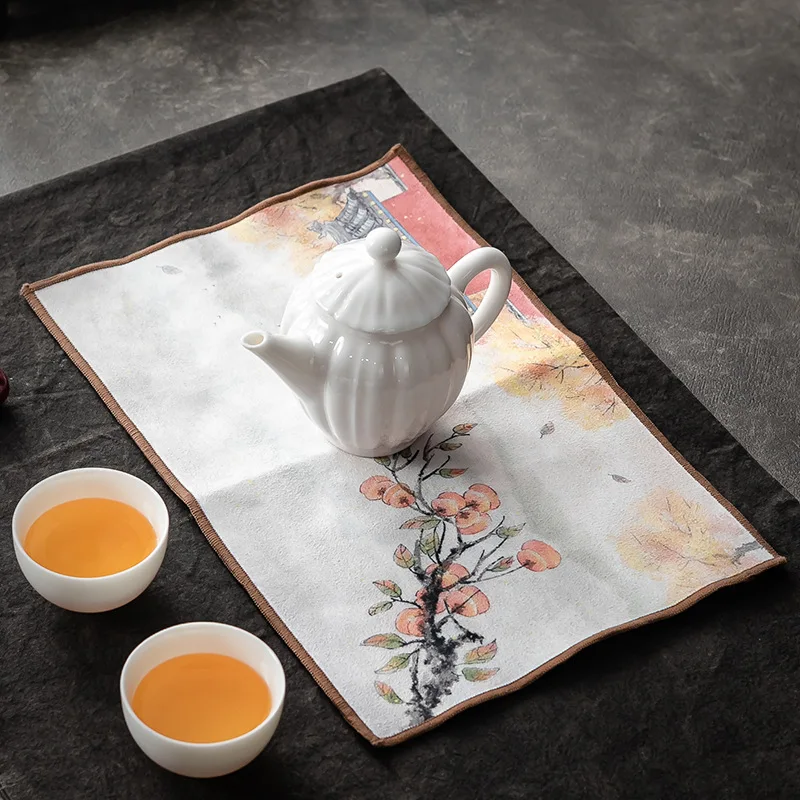 Cotton Linen Tea Towel Tea Ceremony Accessories