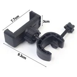 Universal Tripod Phone Holder - Adjustable Clip - on Mount for Webcast and Photography (Black)