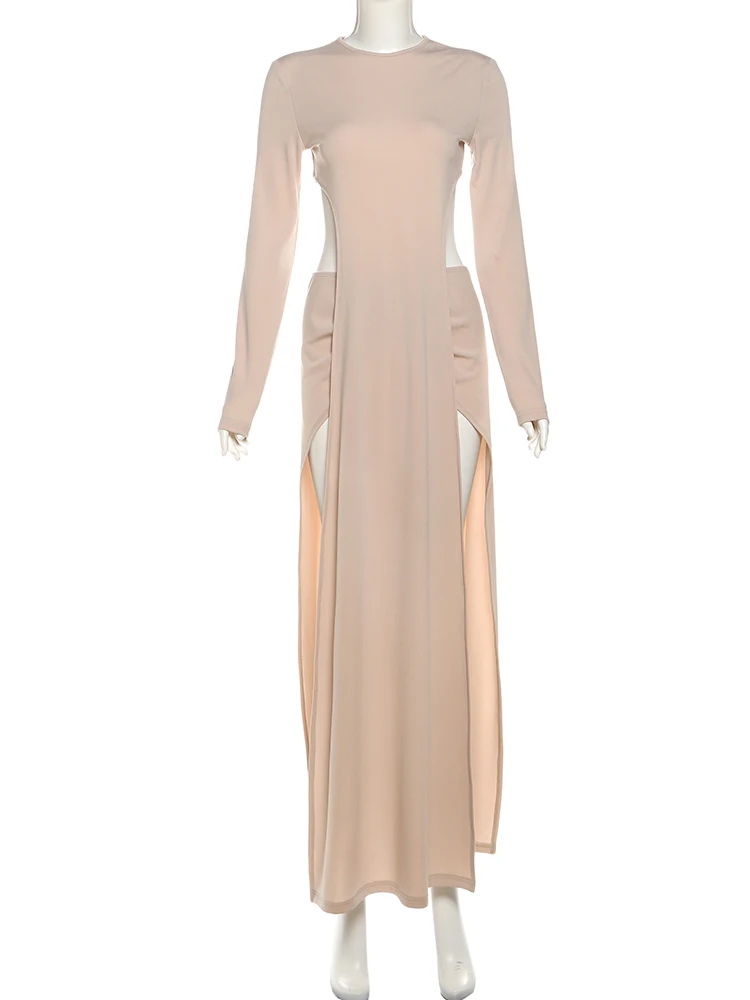 Nibber Sexy Irregular Hem 2 Piece Set Women Full Sleeve Backless tops+Skirt Chic Elegant Slim Classic High Stretch Club Outfits