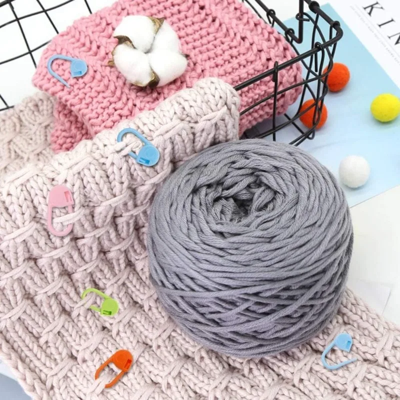 Description Picture 6 of item50/100PCS Colorful Plastic Clips Locking Stitch Markers Anti Release Pin Button Crochet Latch Knitting Tools Sewing Clip Hooks