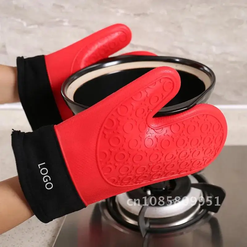 

Heat-Resistant Silicone Gloves for Cooking Barbecue Gants Kitchen Microwave Mittens Oven Glove Home Silicone Heat Resistant Glo