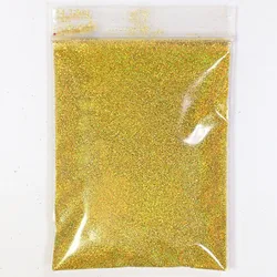 Ultrafine Rainbow Holographic Glitter Powder - 50g Bag, 22 Vibrant Colors (Light gold)