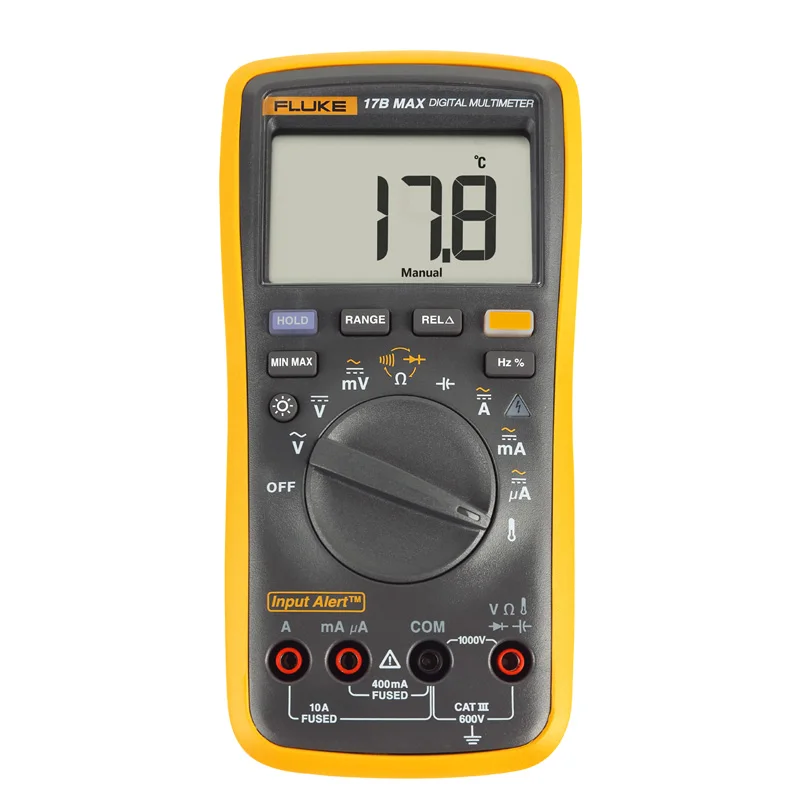 Fluke-multímetro Digital automático 15B MAX 17B MAX 18B +, DMM, AC/DC/diodo/R/C, probador de voltaje y corriente