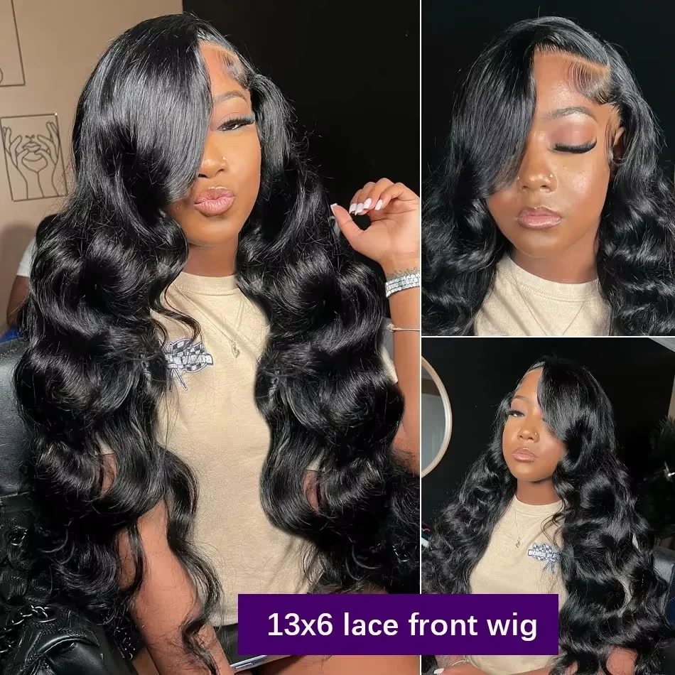 Body Wave 13x6 13x4 Transparent Lace Frontal Wig 250% Density Human Hair Brazilian 5x5 Lace Closure Wigs For Women PrePlucked