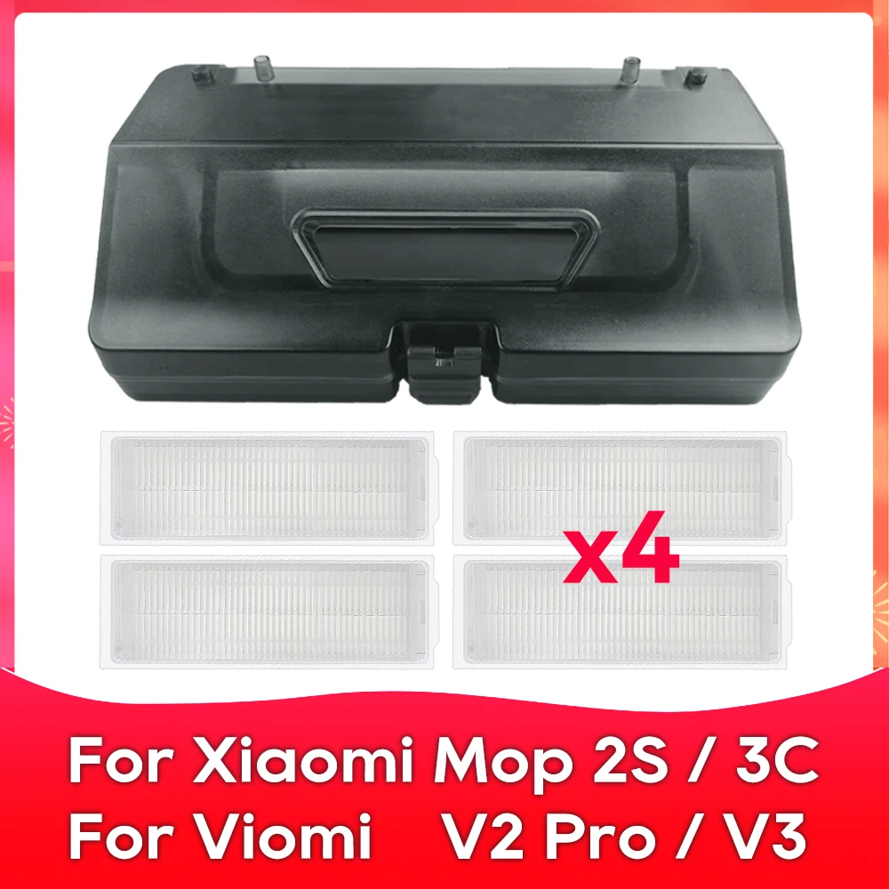 

2 in 1 Water Tank Dust Box For XiaoMi Mijia Mop 2S / Mop Pro STYJ02YM / 3C / VIOMI V2 PRO / V3 Robot Vacuums Accessories