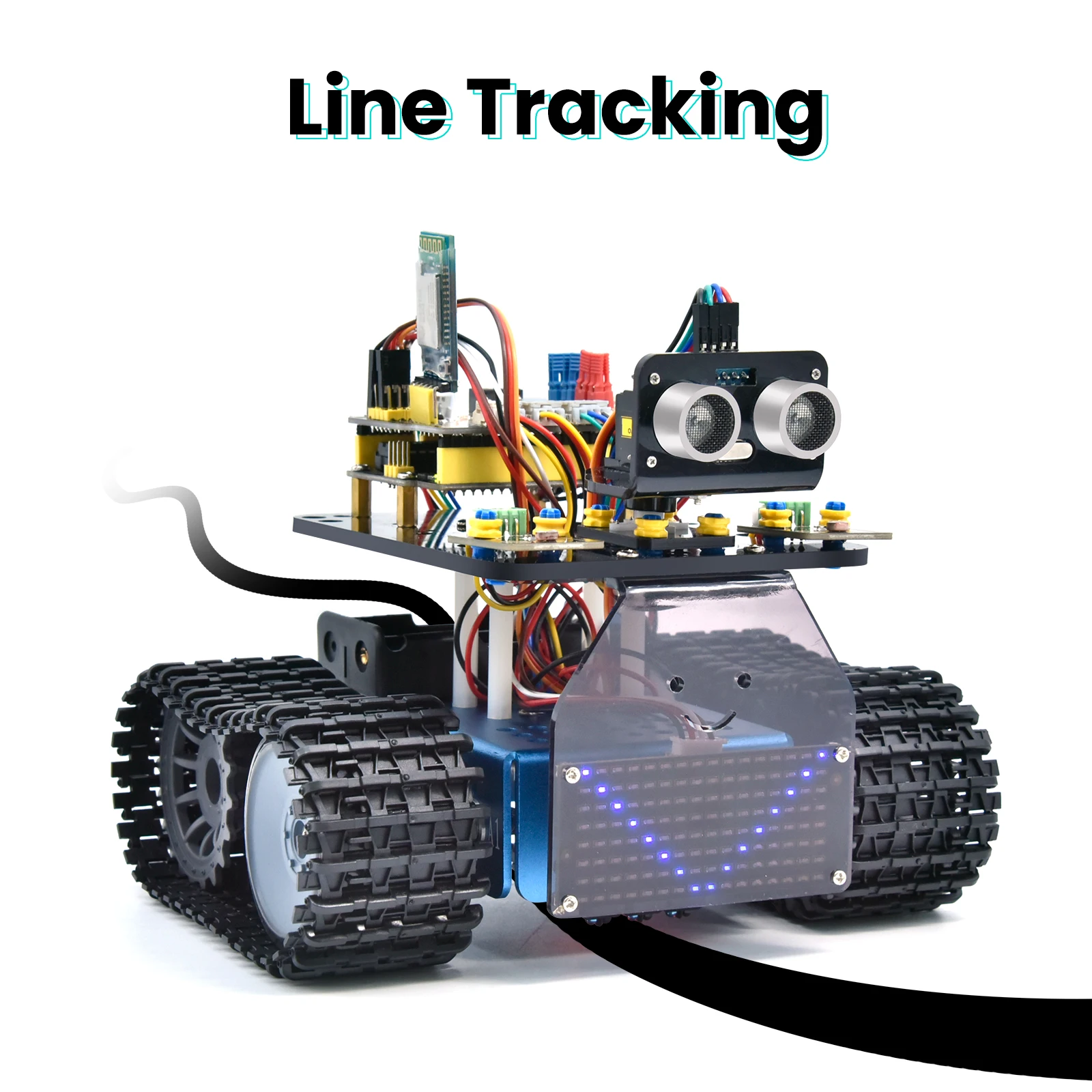 새 버전 Keyestudio 미니 탱크 로봇 자동차 V3.0 Arduino 로봇 자동차 키트 DIY 전자 키트 스템 키즈 프로그래밍 가능 완구